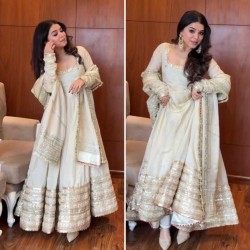 Luxurious Ivory Anarkali Suit